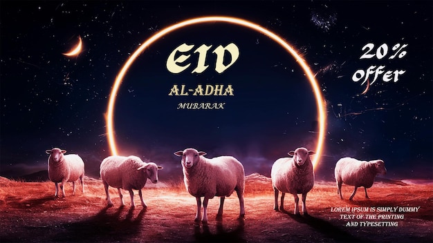 Eid Al Adha mubarak muslim festival Islamic template