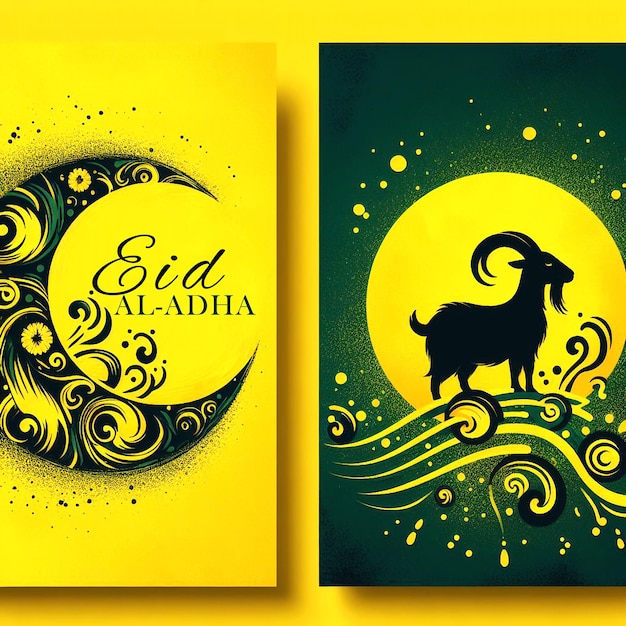 PSD eid al adha mubarak social media post design template