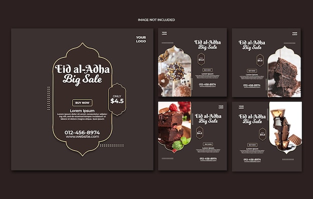 Eid al adha muslim festival food social media promotion and instagram banner post design