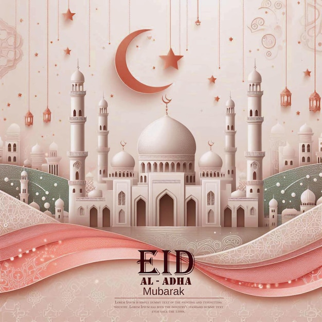 eid al adha a poster for an arabic mosque