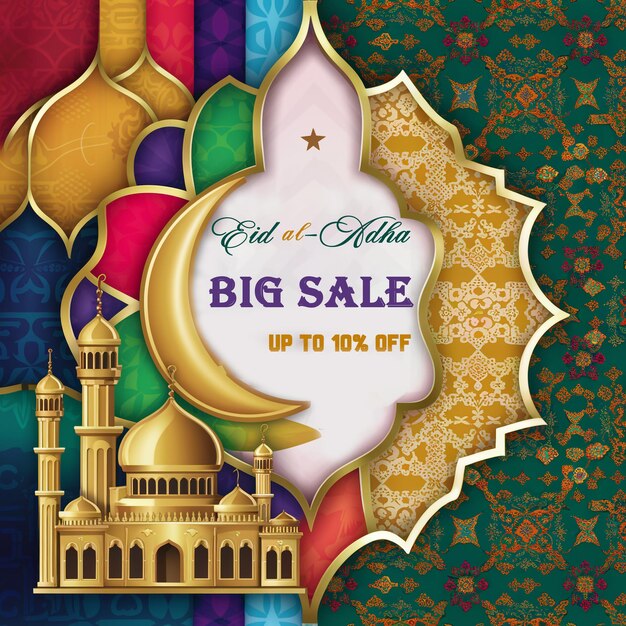 PSD eid al adha poster for the big sale