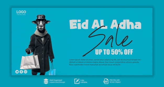 Eid al adha sale banner template Eid al adha sale banner or poster Eid shopping banner