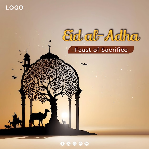 Eid al adha social media template islamic festival