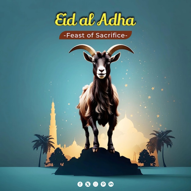 Eid al adha social media template islamic festival