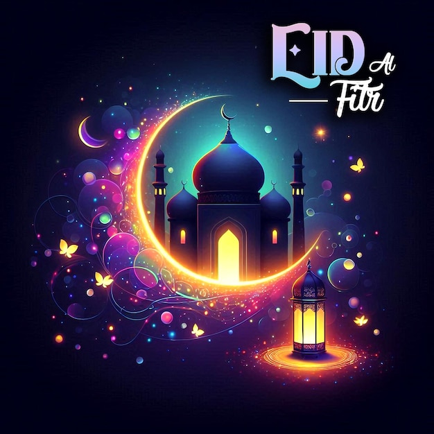 PSD eid al fitr festival celebration psd with text template