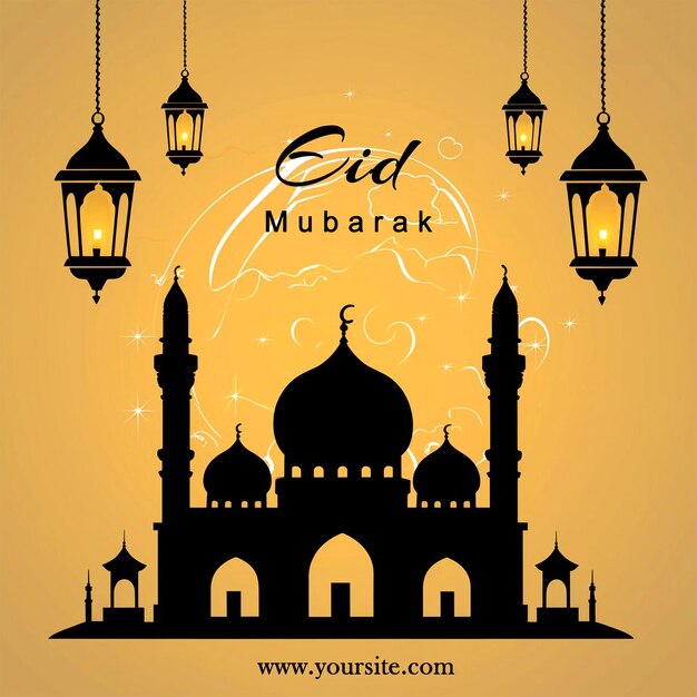 PSD eid al fitr mubarak background