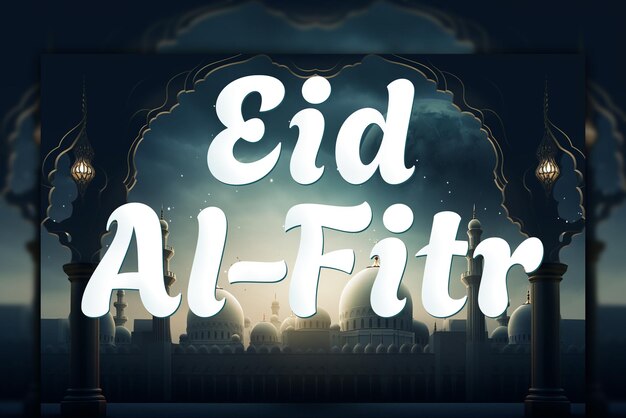 Eid al fitr mubarak islamic decoration celebration