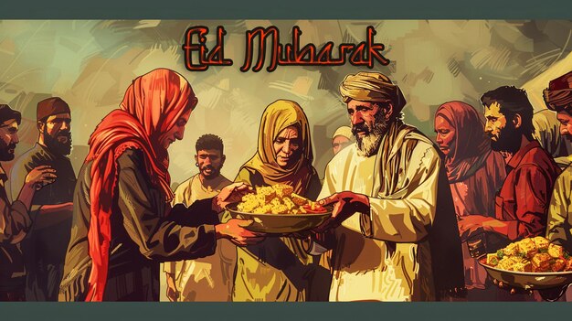 Eid Al Fitr special greeting card with a psd background