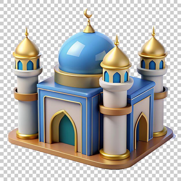 Eid alAdha Mosque PNG Icon 3D with Transparent Background