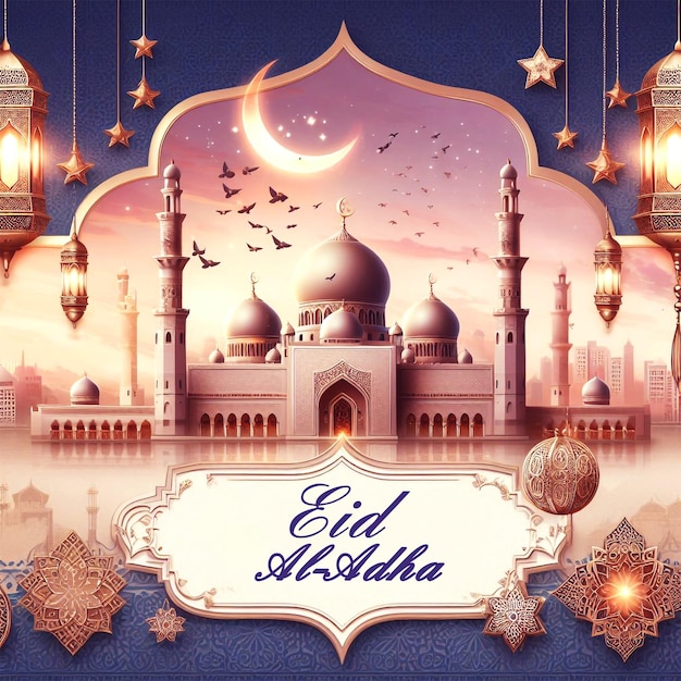 eid aladha a poster for an arabic mosque