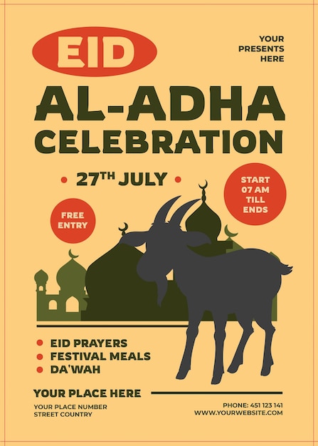 PSD eid aladha template flyer template