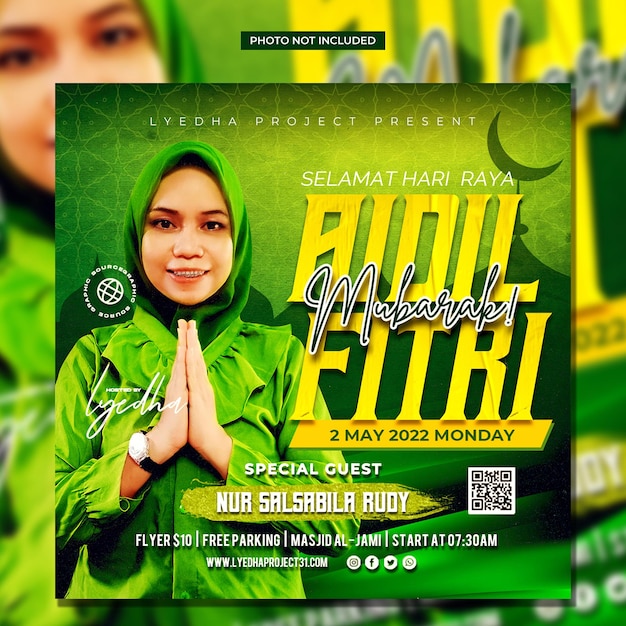 Eid alfitr flyer social media instagram post banner template