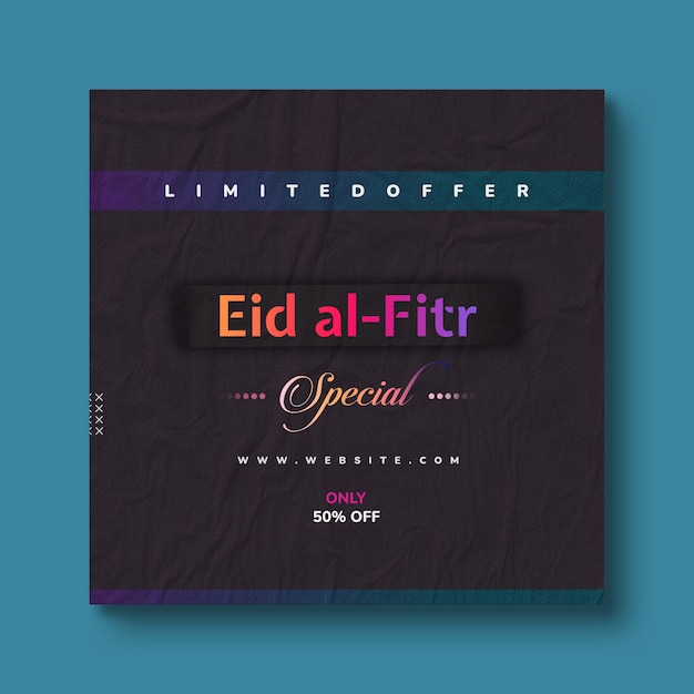 eid alfitr special sale social media post and web banner template design