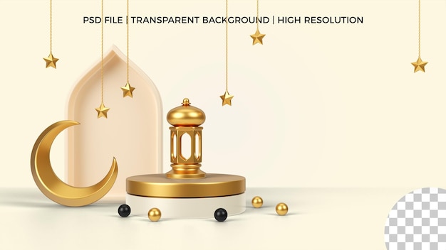 Eid mubarak 3d realistic decoration