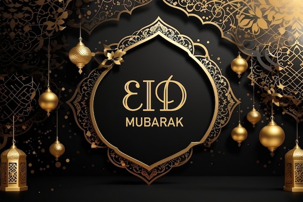 Eid mubarak background design banner template