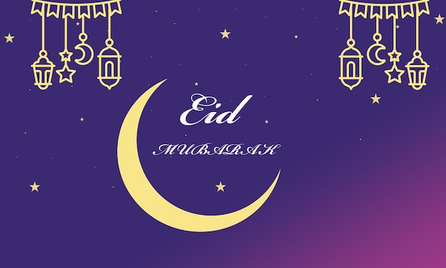 Eid Mubarak background with star and moon Eid Mubarak design