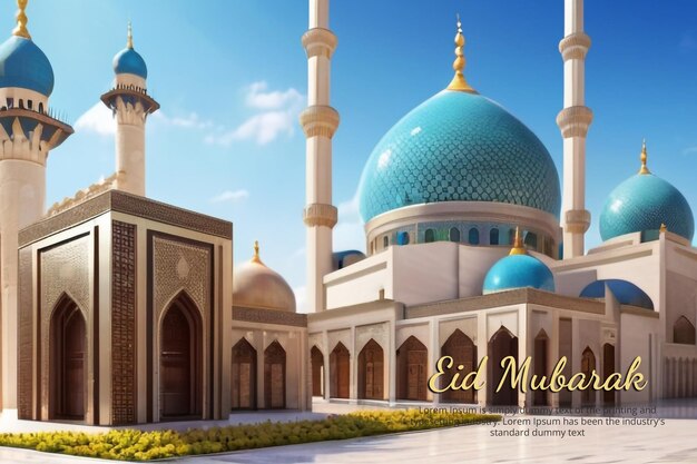 Eid mubarak banner design template