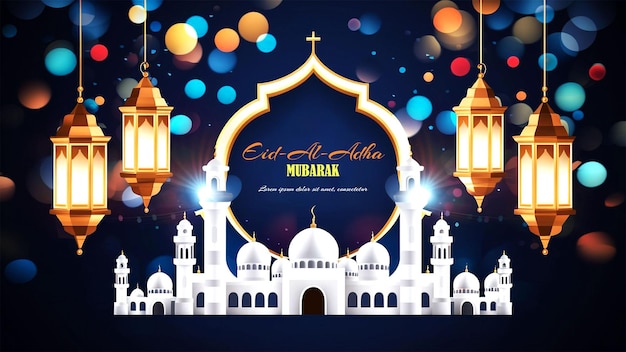 Eid Mubarak beautiful template holiday background