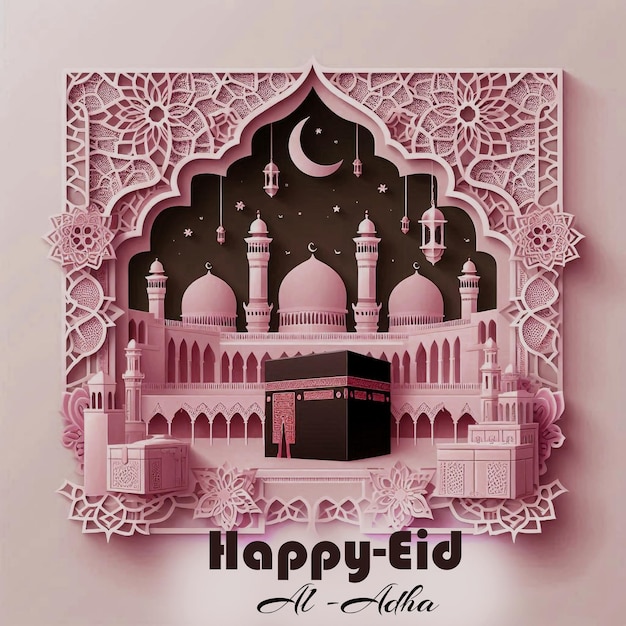 Eid mubarak in eid aladha background poster