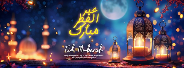 Eid Mubarak and eid ul fitr facebook cover template