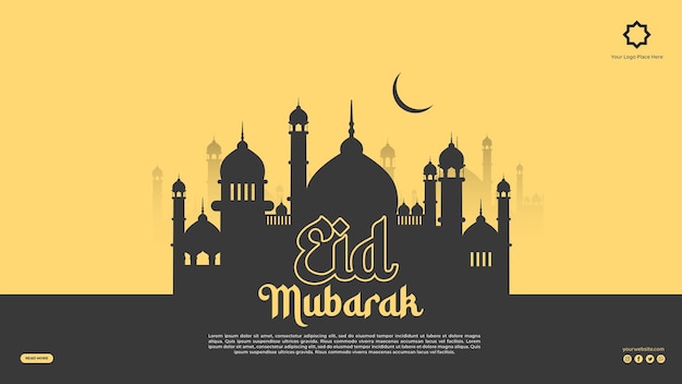 Eid mubarak and eid ulfitr social media banner template