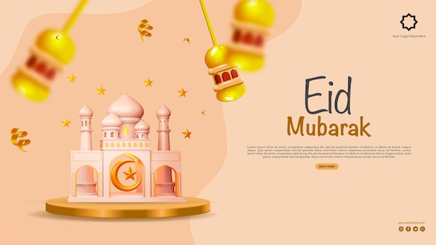 Eid mubarak and eid ulfitr social media banner template