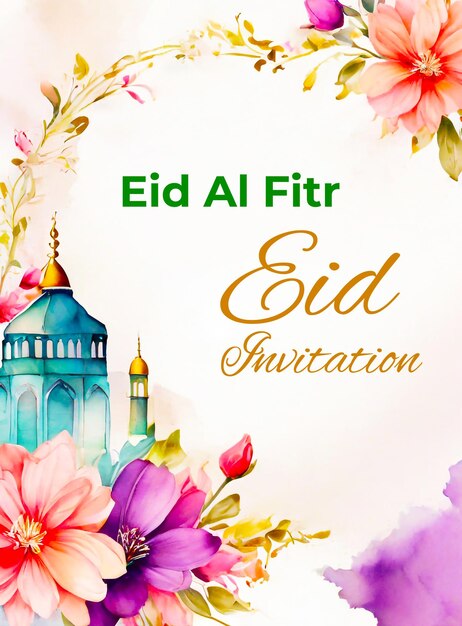 Eid Mubarak Invitation card template design