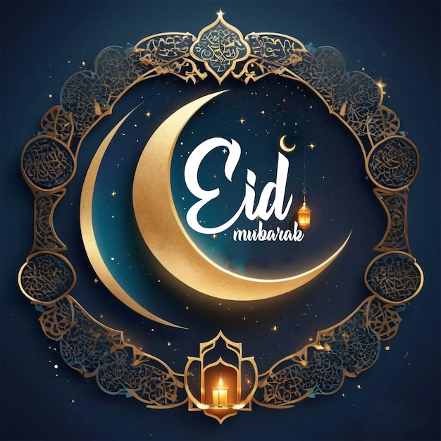 Eid mubarak islamic festival social media post