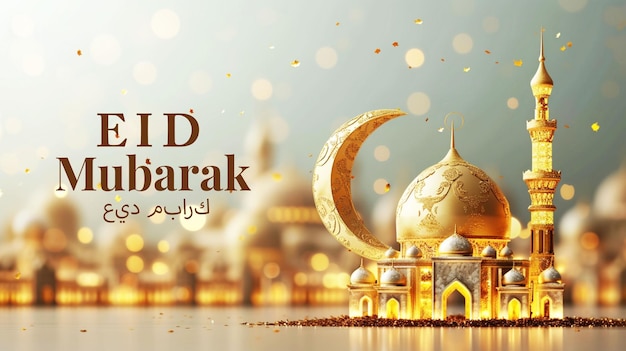 eid mubarak islamic greeting social media post design