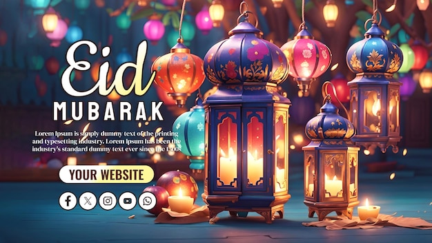 Eid Mubarak Luxury Islamic Social Media Banner