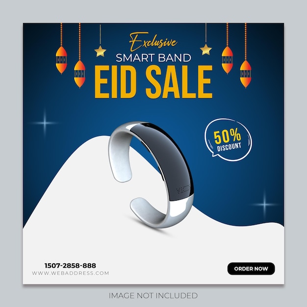 Eid offer promotional Instagram banner template Premium Psd