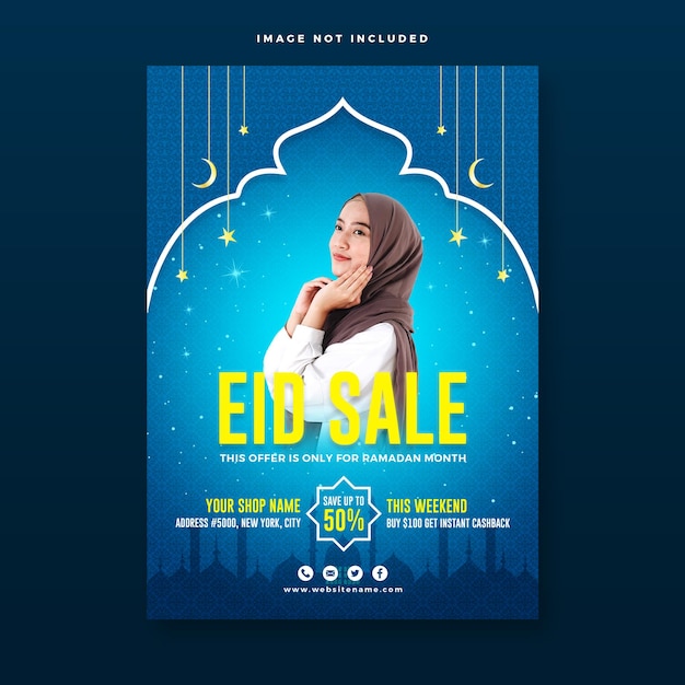 Eid sale poster template