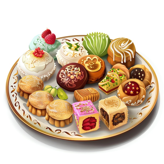 Eid Sweets indian illustration realistic