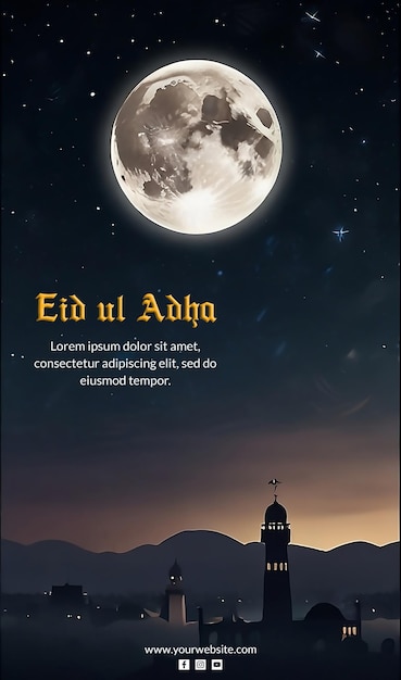 PSD eid ul adha poster design with ai