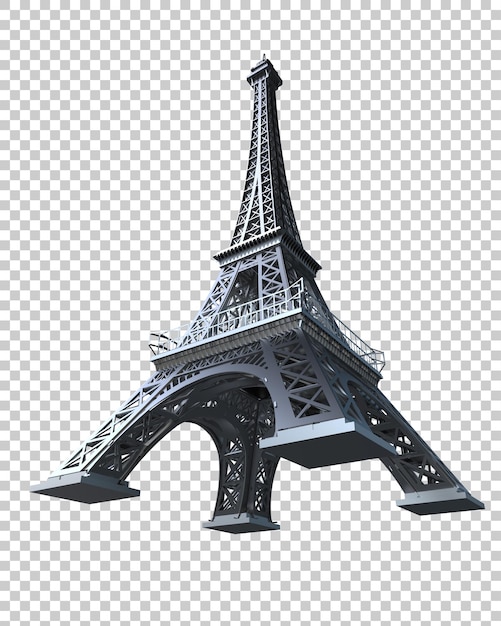 Eiffel tower on transparent background 3d rendering illustration