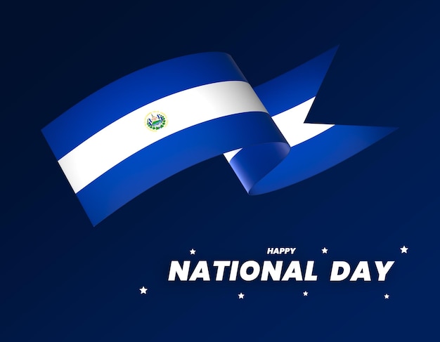 El Salvador flag element design national independence day banner ribbon psd