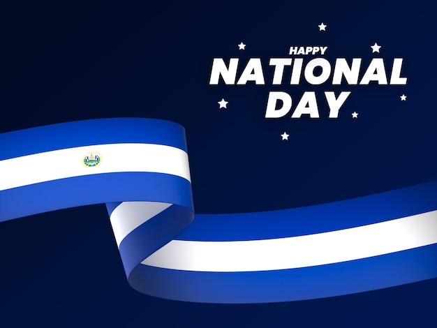 El Salvador flag element design national independence day banner ribbon psd