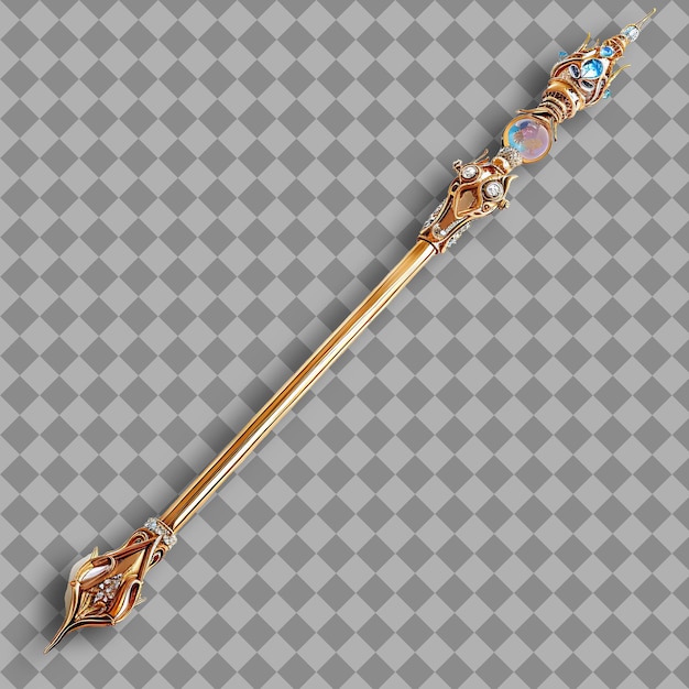 PSD elaborate enchanted moonstone scepter featuring a delicate d png game asset on clean background