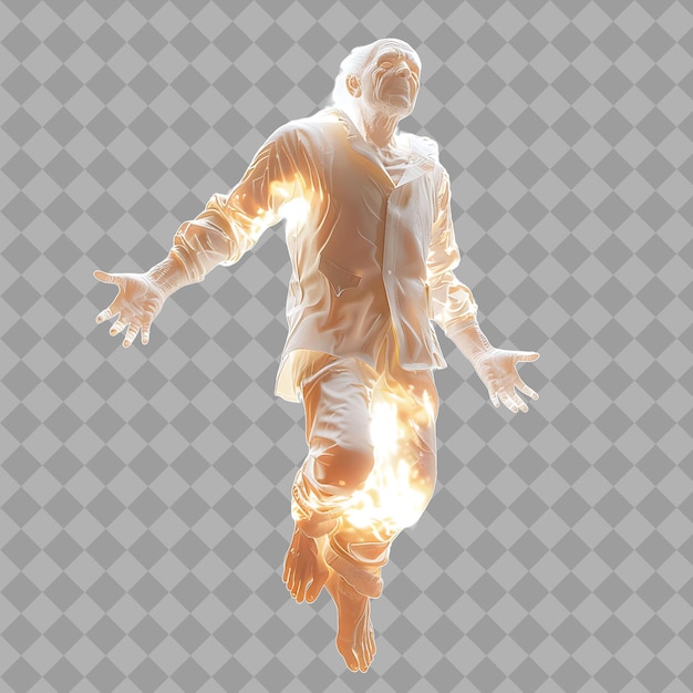 Elderly Man Soul Manipulator With Spiritual Form Soul Manipu Isolated High Quality Character Render