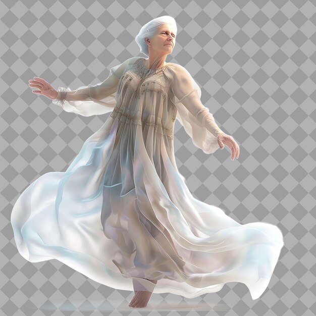 Elderly Woman Dream Walker With Ethereal Form Dream Manipula Isolated High Quality Character Render