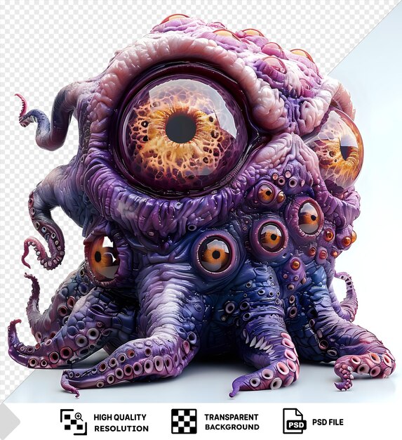 PSD eldritch horror with whimsical octopus features