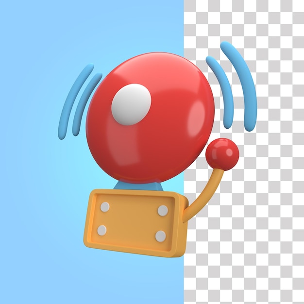 Electric bell ringing 3d icon