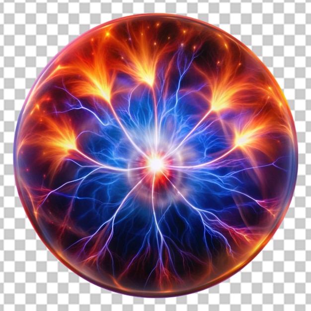 Electric blue plasma ball with glowing energy