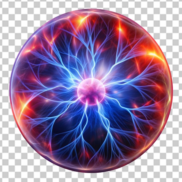 PSD electric blue plasma ball with glowing energy