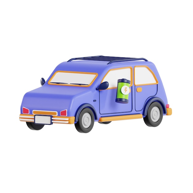 Electric car 3d icon 3D Electric Car Charging Green Energy Clean Energy