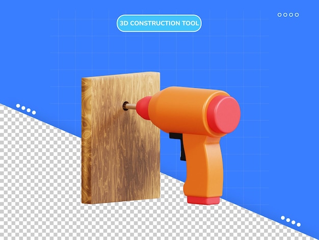 Electric drill 3d icon