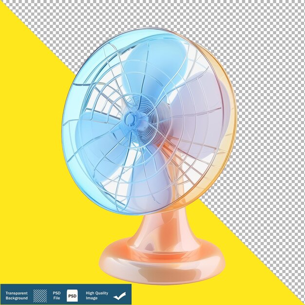 Electric Fan Icon with Gradient Frosted Glass Texture Minimalist Design transparent background PNG