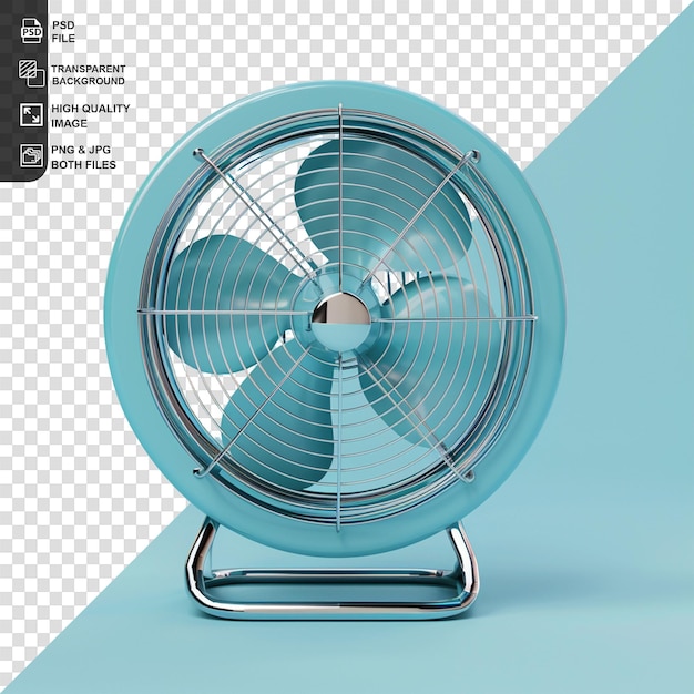 PSD electric fan isolated on transparent background