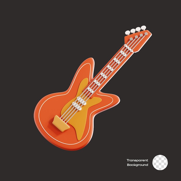 PSD electric guitar 3d icons