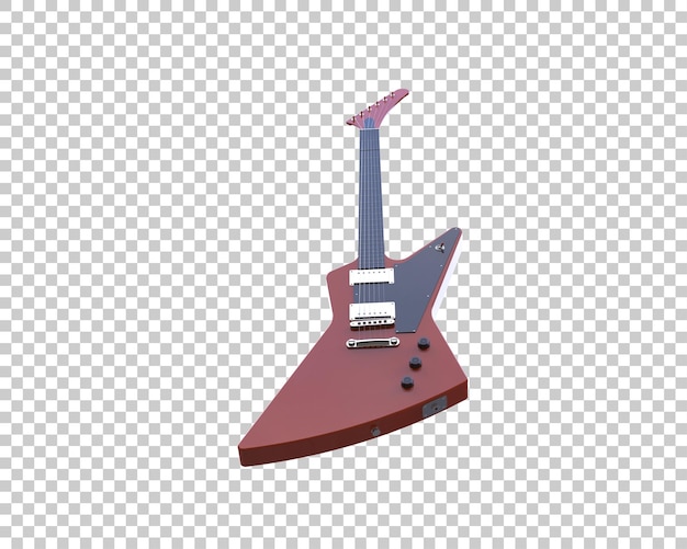 PSD electric guitar isolated on background 3d rendering illustration